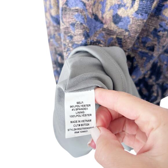 Rabbit Rabbit Rabbit Purple Printed 3/4 Sleeve Dress Sz 8 - Picture 4 of 5